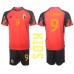 Belgien Romelu Lukaku #9 Barnkläder Hemma matchtröja till baby VM 2022 Kortärmad (+ Korta byxor) Billigt